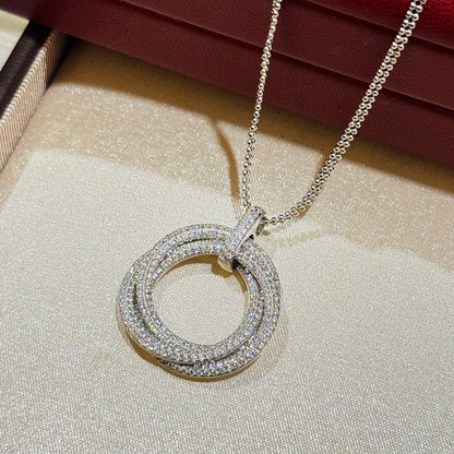 [sparkle Jewelery]TRINITY LARGE FULL DIAMOND  NECKLACE