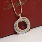 [sparkle Jewelery]TRINITY LARGE FULL DIAMOND  NECKLACE