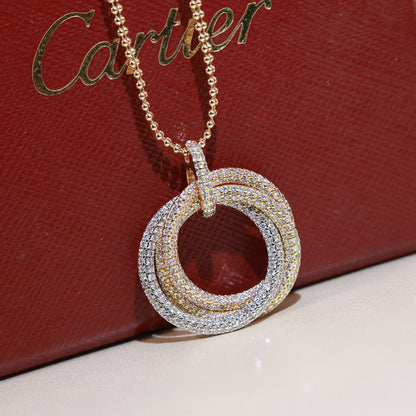 [sparkle Jewelery]TRINITY LARGE FULL DIAMOND  NECKLACE