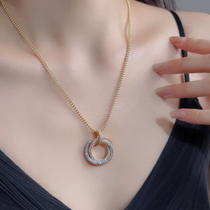 [sparkle Jewelery]TRINITY LARGE FULL DIAMOND  NECKLACE