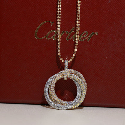 [sparkle Jewelery]TRINITY LARGE FULL DIAMOND  NECKLACE
