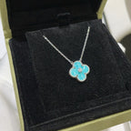 [sparkle Jewelry ]CLOVER 15MM DIAMOND SVRES PORCELAIN  NECKLACE SILVER
