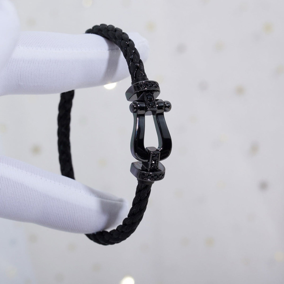 [sparkle Jewelry ]FORCE LARGE SERIES HORSESHOE BLACK SAMURAI BRACELET