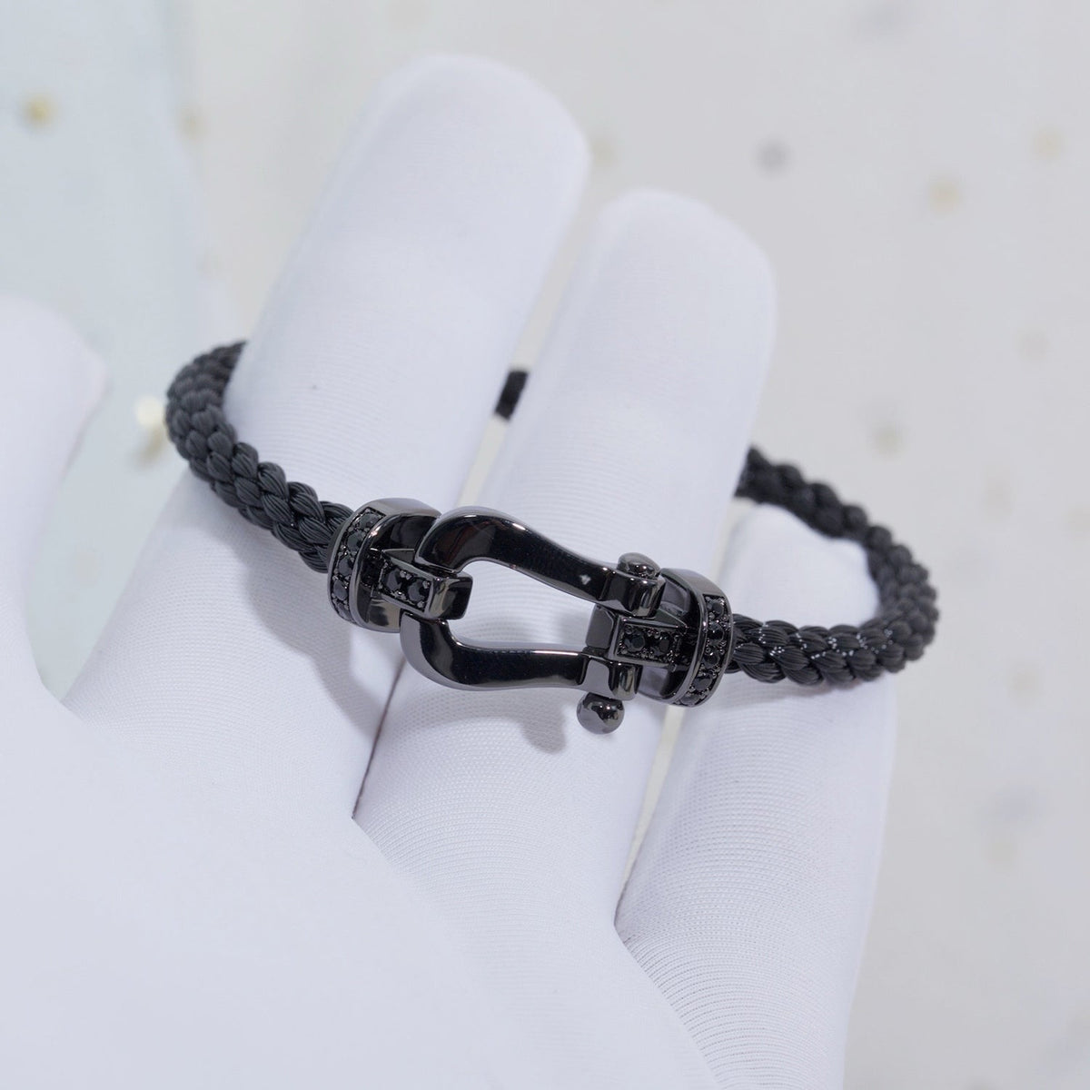 [sparkle Jewelry ]FORCE LARGE SERIES HORSESHOE BLACK SAMURAI BRACELET