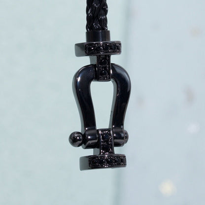 [sparkle Jewelry ]FORCE LARGE SERIES HORSESHOE BLACK SAMURAI BRACELET