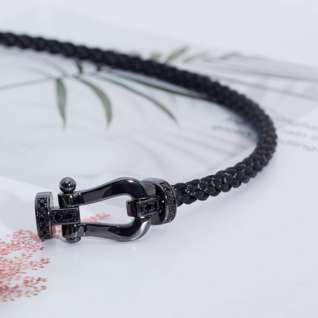 [sparkle Jewelry ]FORCE LARGE SERIES HORSESHOE BLACK SAMURAI BRACELET