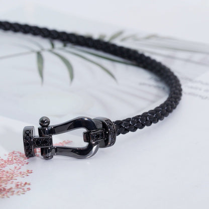 [sparkle Jewelry ]FORCE LARGE SERIES HORSESHOE BLACK SAMURAI BRACELET