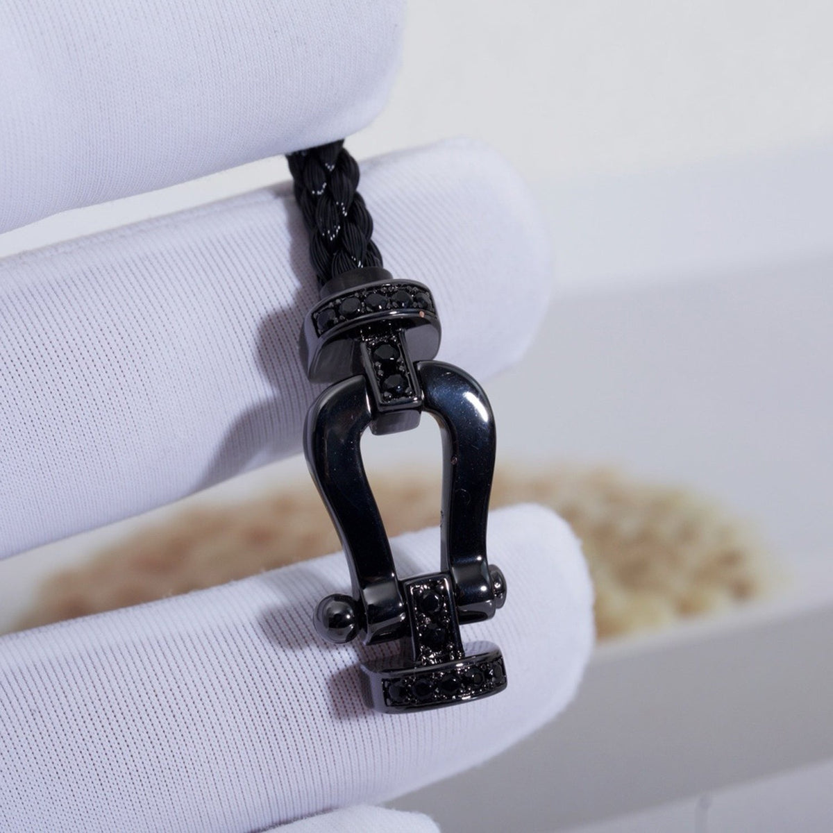 [sparkle Jewelry ]FORCE LARGE SERIES HORSESHOE BLACK SAMURAI BRACELET