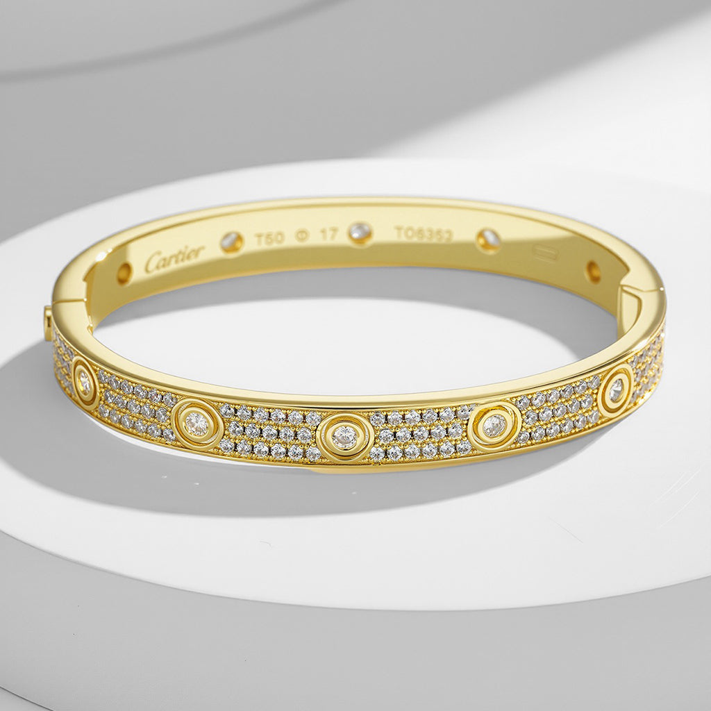 [sparkle Jewelery]LOVE BRACELET 6.1MM DIAMOND-PAVED 10 BIG DIAMONDS