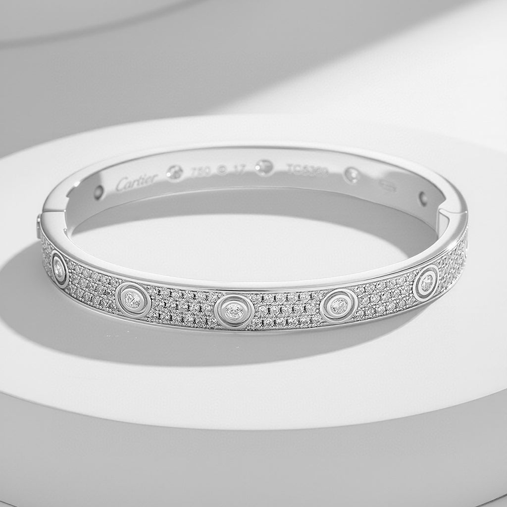 [sparkle Jewelery]LOVE BRACELET 6.1MM DIAMOND-PAVED 10 BIG DIAMONDS