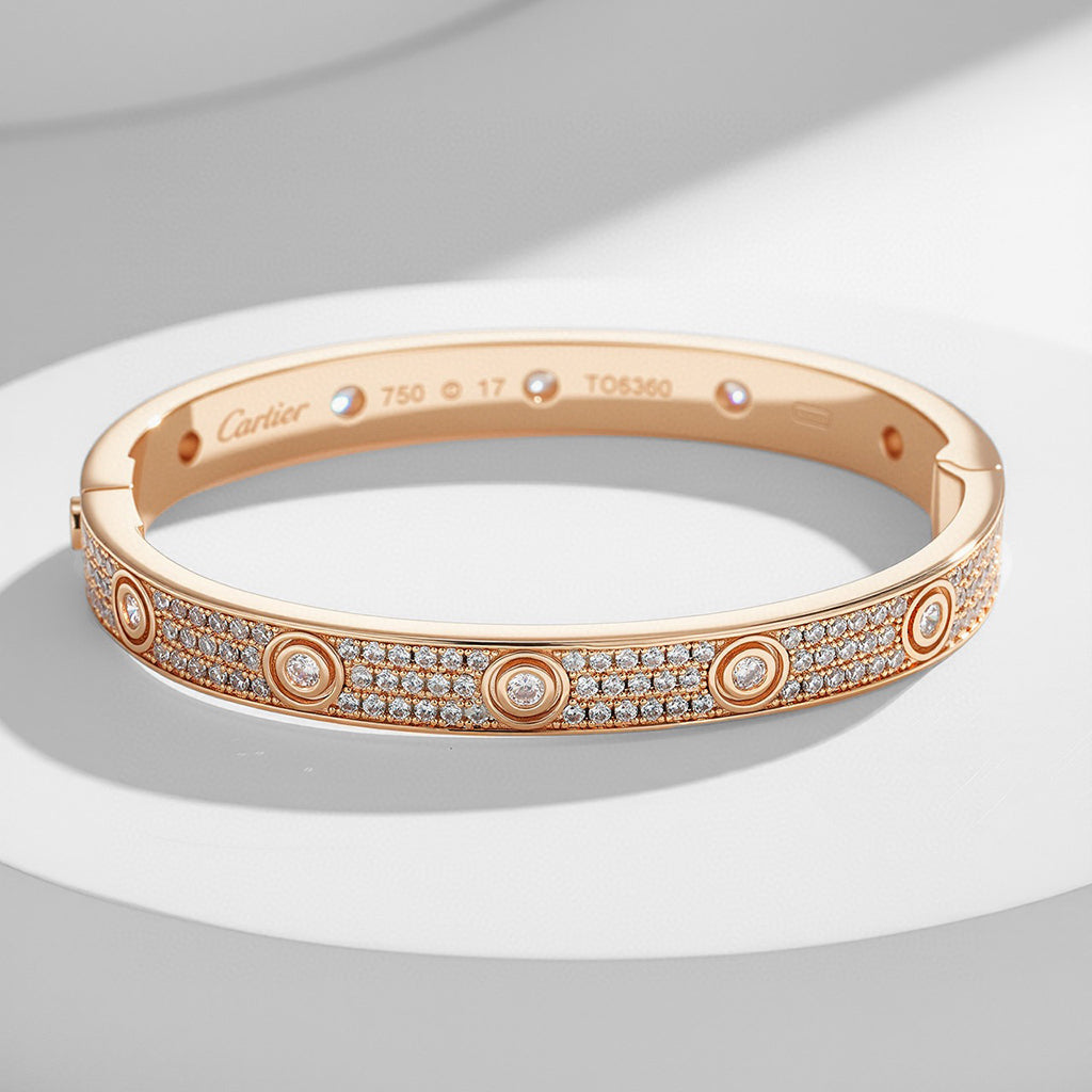 [sparkle Jewelery]LOVE BRACELET 6.1MM DIAMOND-PAVED 10 BIG DIAMONDS