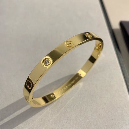 [sparkle Jewelery]LOVE BRACELET 6.1MM 4 DIAMONDS