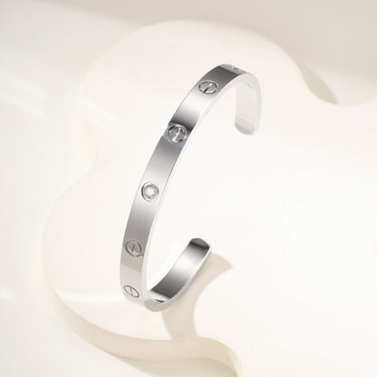 [sparkle Jewelery]LOVE BRACELET 6.1MM 1 DIAMOND OPEN CUFF