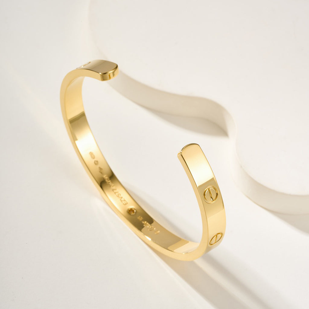 [sparkle Jewelery]LOVE BRACELET 6.1MM 1 DIAMOND OPEN CUFF