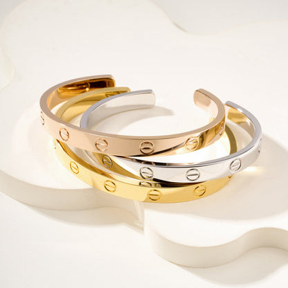 [sparkle] LOVE BRACELET 6.1MM OPEN CUFF