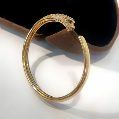 [sparkle Jewelery]PANTHERE HALF DIAMOND OPEN BRACELET