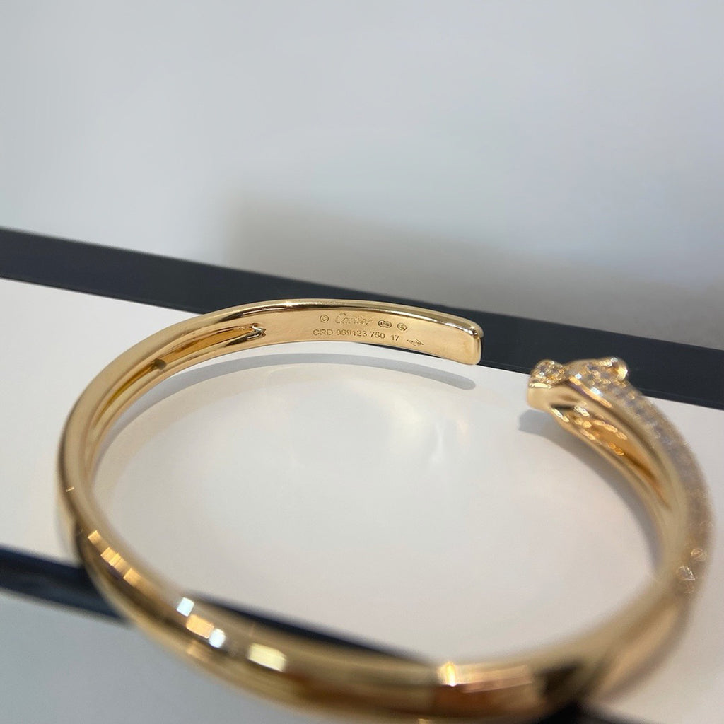 [sparkle Jewelery]PANTHERE HALF DIAMOND OPEN BRACELET