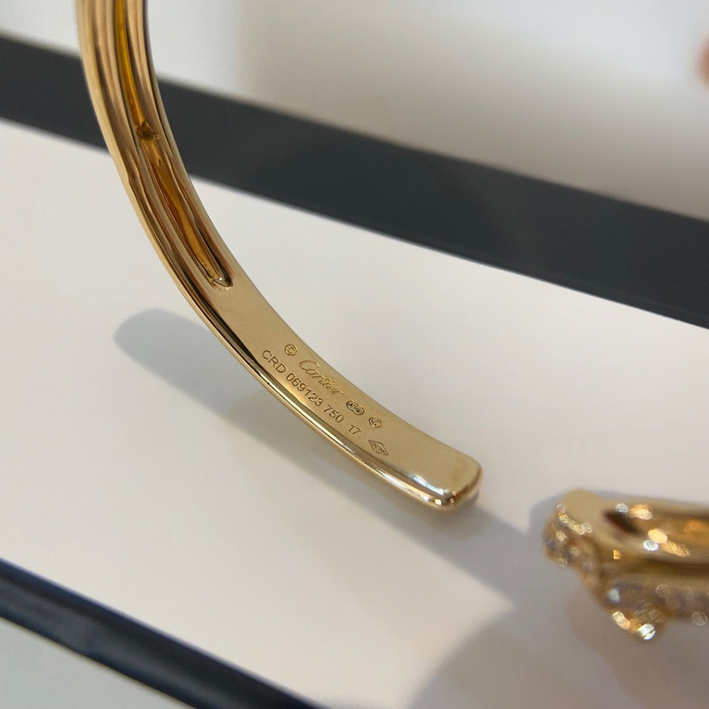 [sparkle Jewelery]PANTHERE HALF DIAMOND OPEN BRACELET