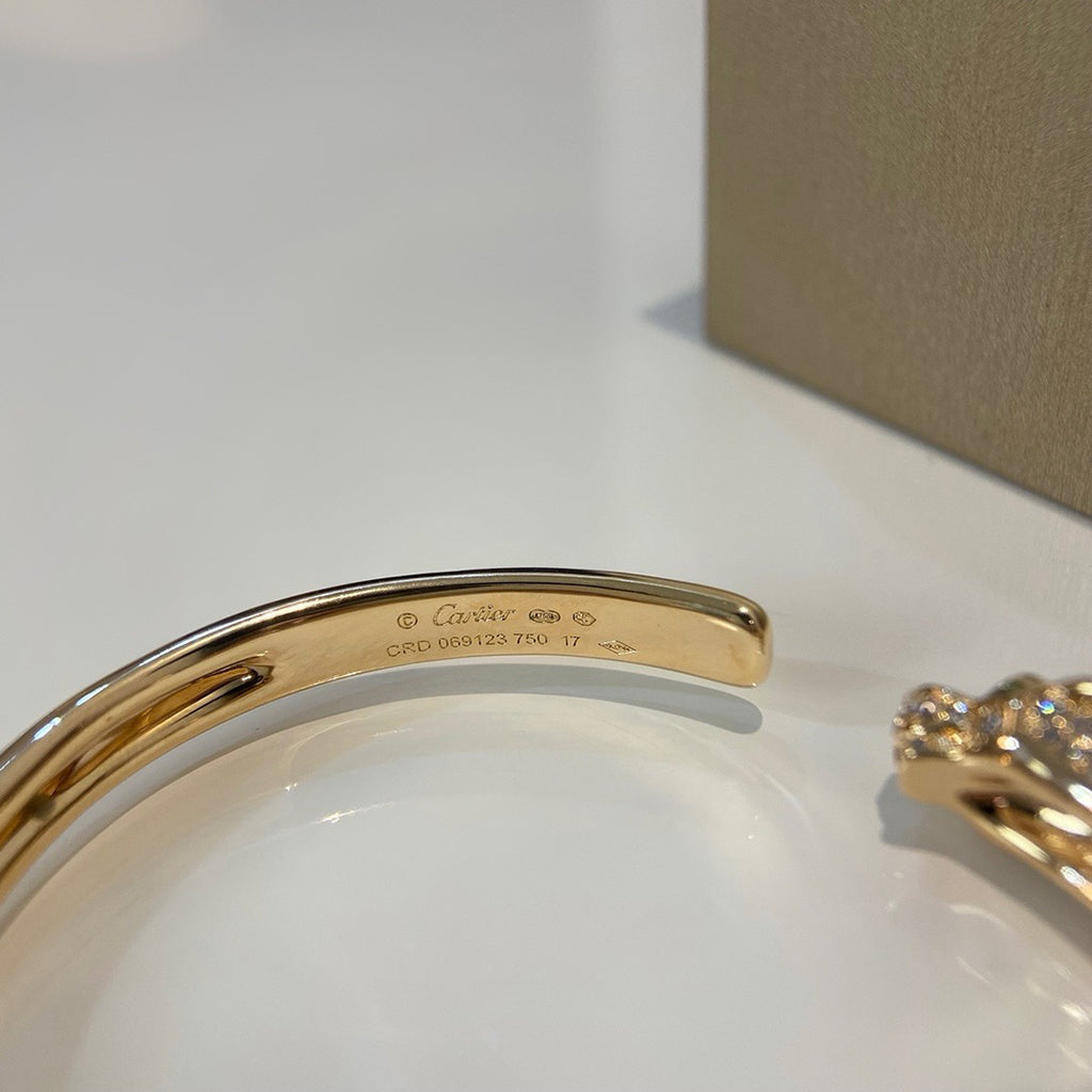 [sparkle Jewelery]PANTHERE HALF DIAMOND OPEN BRACELET