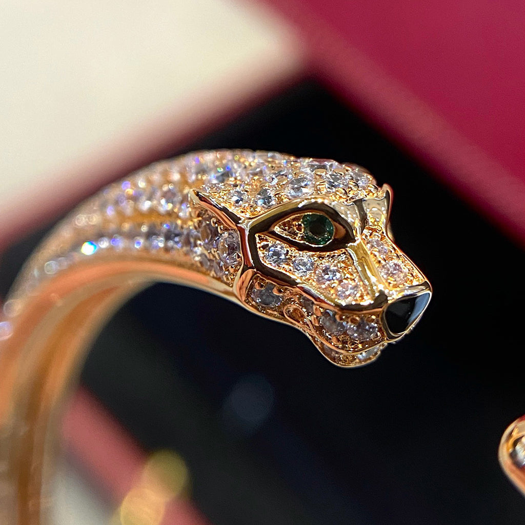 [sparkle Jewelery]PANTHERE HALF DIAMOND OPEN BRACELET