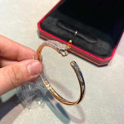 [sparkle Jewelery]PANTHERE HALF DIAMOND OPEN BRACELET