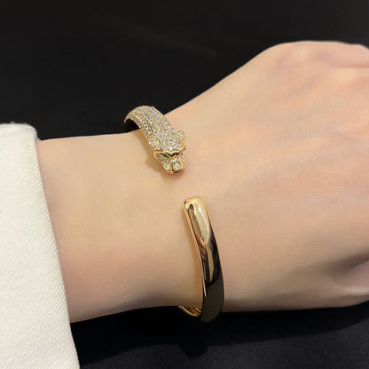[sparkle Jewelery]PANTHERE HALF DIAMOND OPEN BRACELET