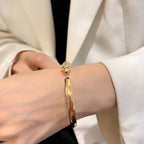 [sparkle Jewelery]PANTHERE HALF DIAMOND OPEN BRACELET