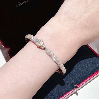 [sparkle Jewelery]PANTHERE FULL DIAMOND OPEN BRACELET