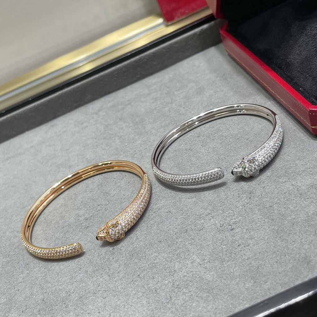 [sparkle Jewelery]PANTHERE FULL DIAMOND OPEN BRACELET