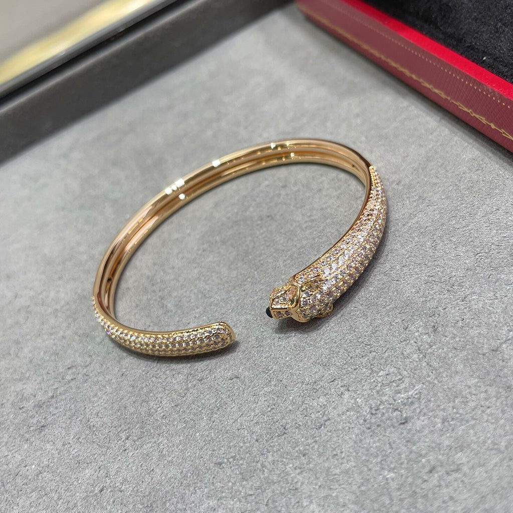 [sparkle Jewelery]PANTHERE FULL DIAMOND OPEN BRACELET