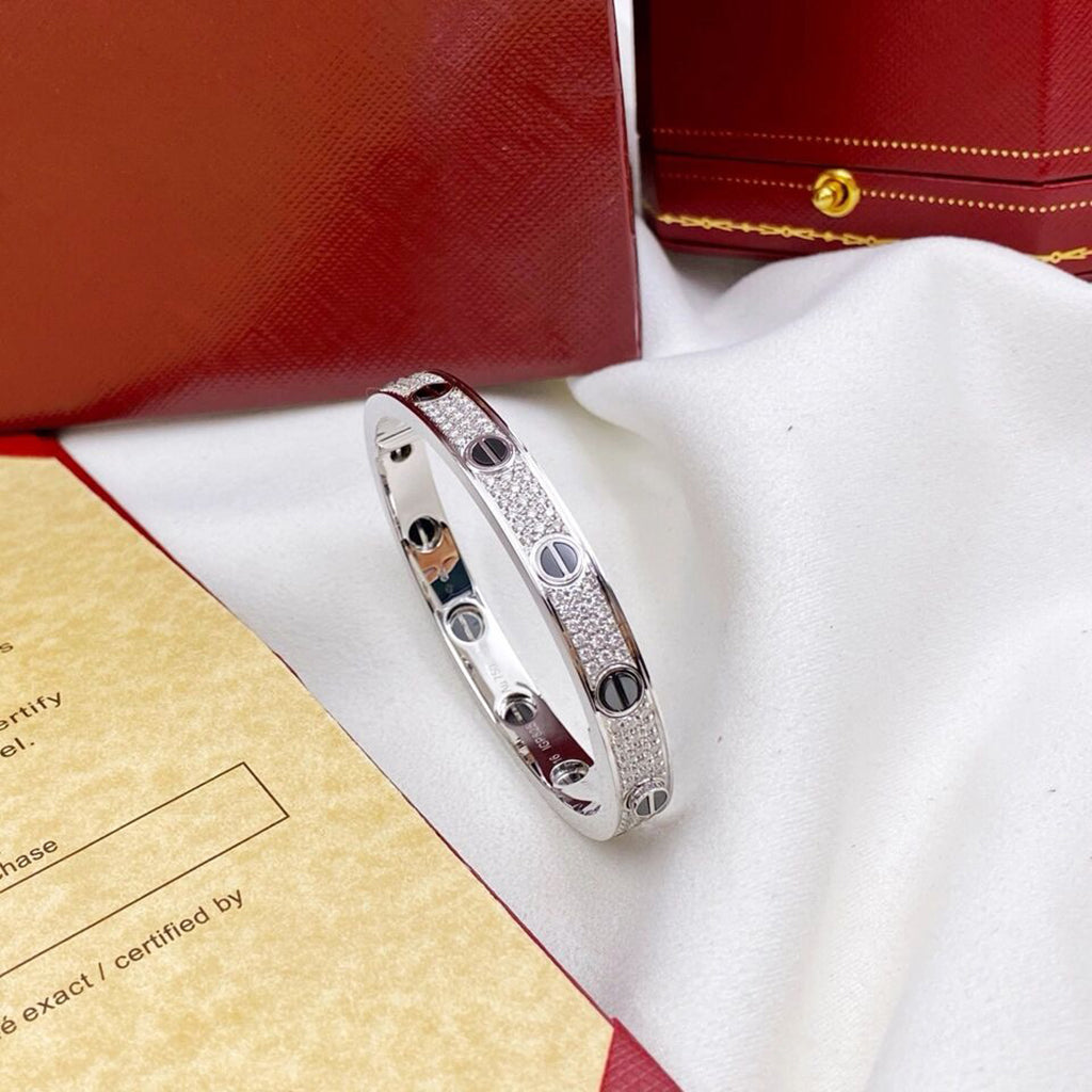 [sparkle Jewelery]LOVE BRACELET 6.1MM DIAMOND-PAVED CERAMIC