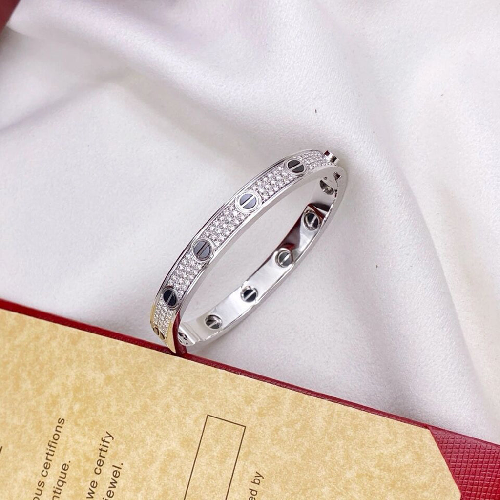 [sparkle Jewelery]LOVE BRACELET 6.1MM DIAMOND-PAVED CERAMIC