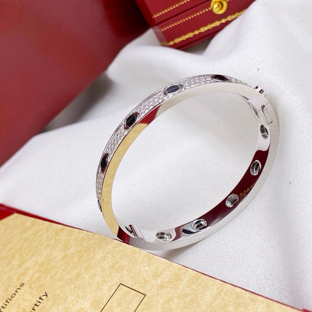 [sparkle Jewelery]LOVE BRACELET 6.1MM DIAMOND-PAVED CERAMIC