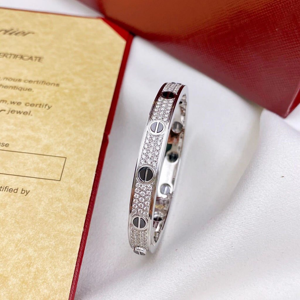 [sparkle Jewelery]LOVE BRACELET 6.1MM DIAMOND-PAVED CERAMIC