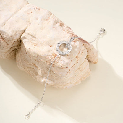 [sparkle Jewelery]LOVE DOUBLE RING FULL DIAMOND BRACELET