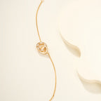 [sparkle Jewelery]LOVE DOUBLE RING FULL DIAMOND BRACELET