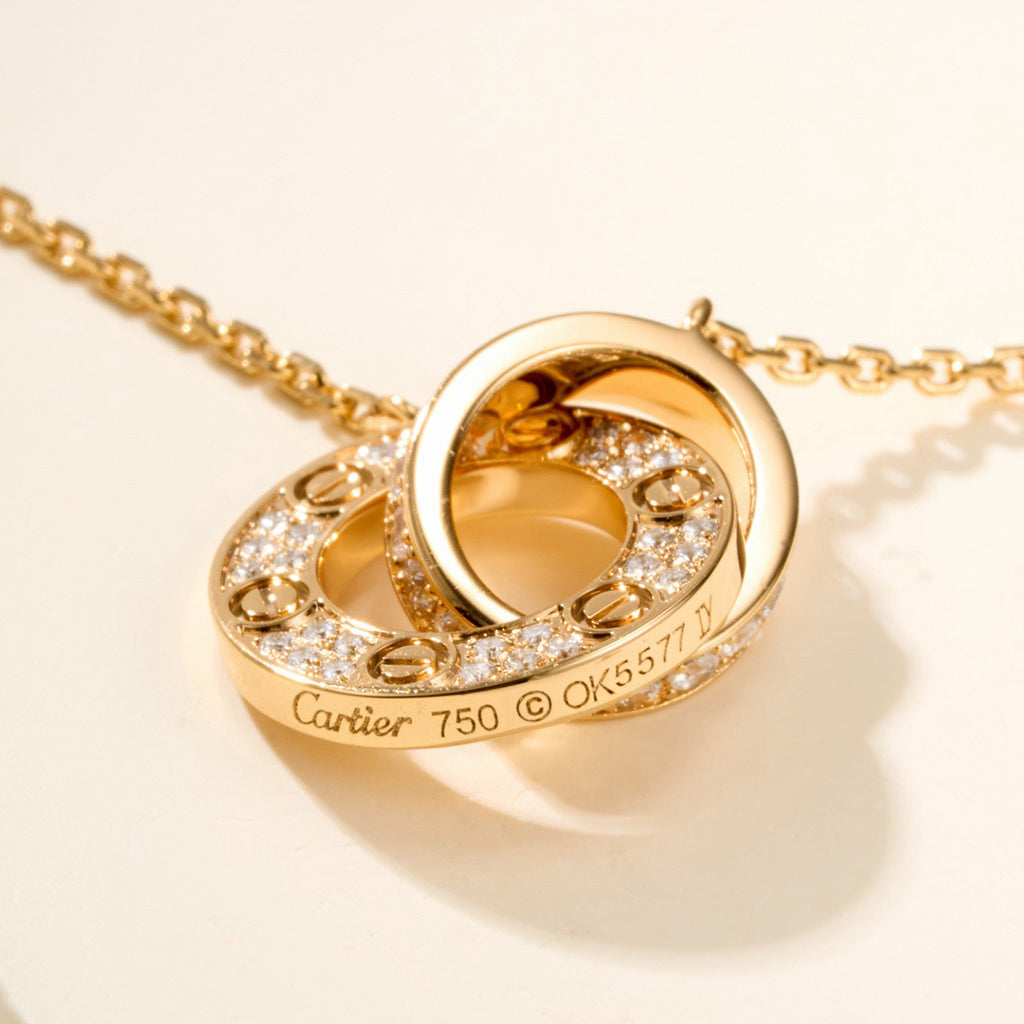 [sparkle Jewelery]LOVE DOUBLE RING FULL DIAMOND BRACELET