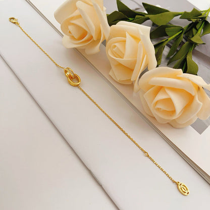 [sparkle Jewelery]LOVE DOUBLE RING HALF DIAMOND BRACELET