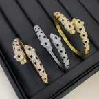[sparkle Jewelery]PANTHERE DOUBLE HEADED HALF DIAMOND OPEN BRACELET