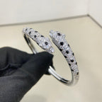 [sparkle Jewelery]PANTHERE DOUBLE HEADED HALF DIAMOND OPEN BRACELET