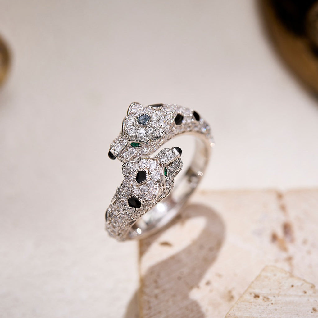 [sparkle Jewelery]PANTHERE DOUBLE HEADED FULL DIAMOND  RING
