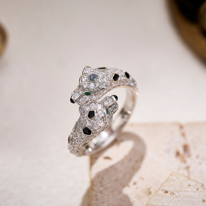 [sparkle Jewelery]PANTHERE DOUBLE HEADED FULL DIAMOND  RING