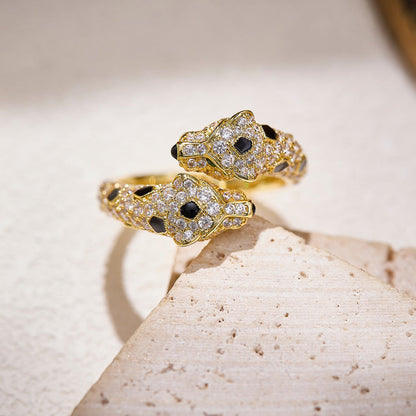 [sparkle Jewelery]PANTHERE DOUBLE HEADED FULL DIAMOND  RING