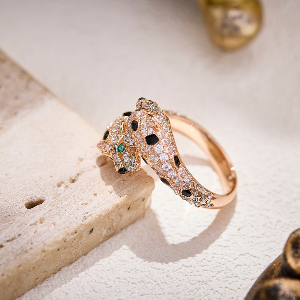 [sparkle Jewelery]PANTHERE DOUBLE HEADED FULL DIAMOND  RING