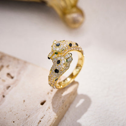 [sparkle Jewelery]PANTHERE DOUBLE HEADED FULL DIAMOND  RING