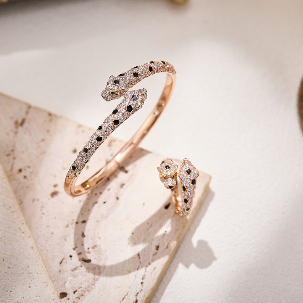 [sparkle Jewelery]PANTHERE DOUBLE HEADED FULL DIAMOND  RING