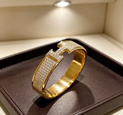 [sparkle Jewellery]H Wide-band diamond bracelet