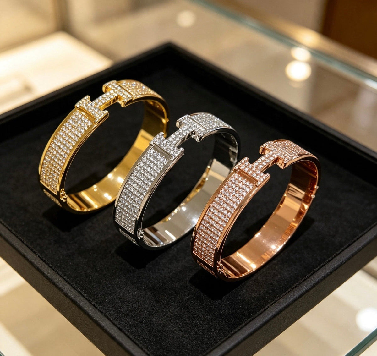 [sparkle Jewellery]H Wide-band diamond bracelet
