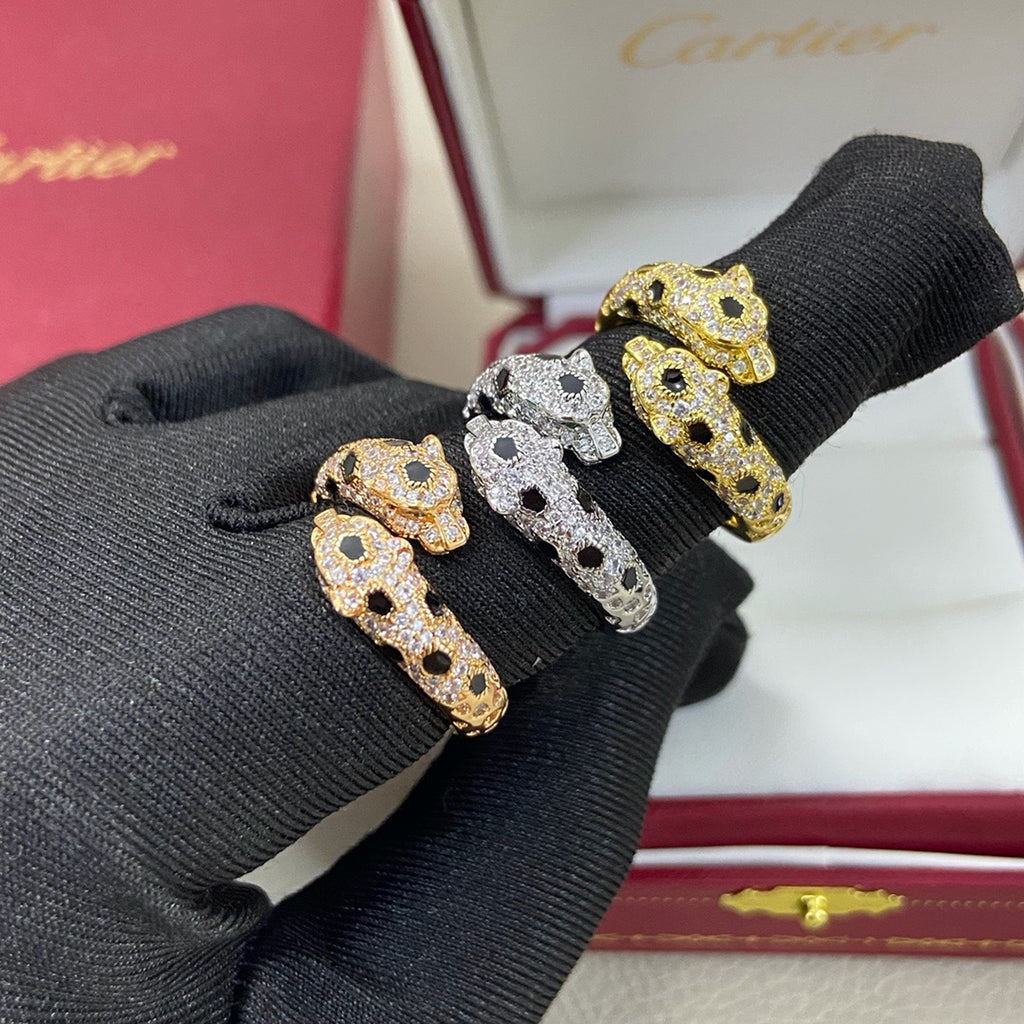 [sparkle Jewelery]PANTHERE DOUBLE HEADED FULL DIAMOND  RING