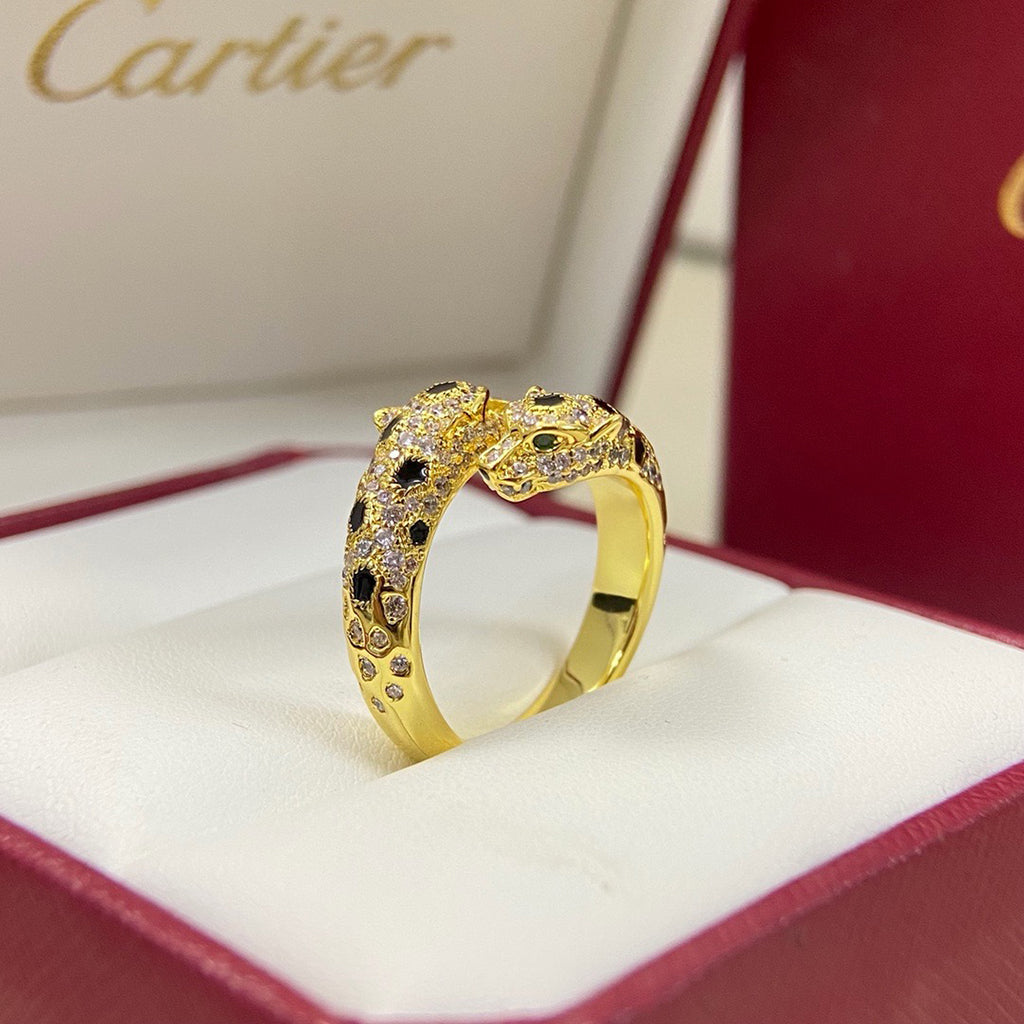 [sparkle Jewelery]PANTHERE DOUBLE HEADED FULL DIAMOND  RING